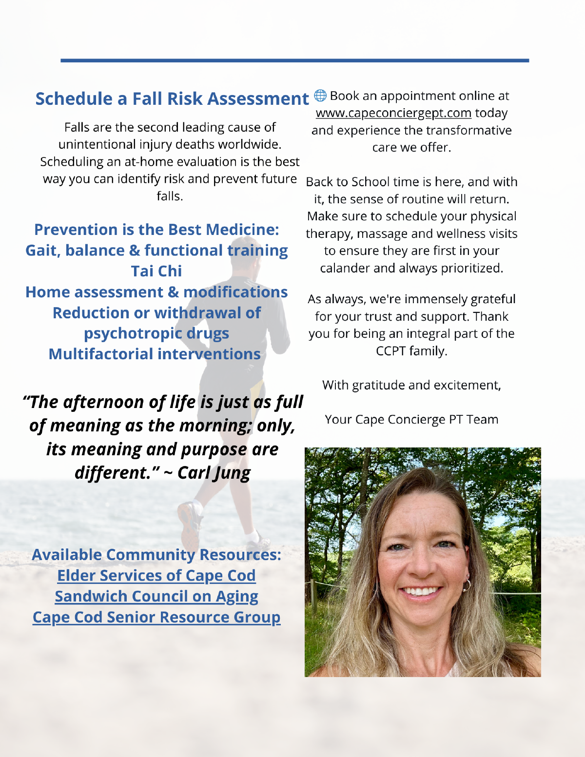 Schedule a Fall Risk Assessment ® Book an appointment online at www.capeconciergept.com today Falls are the second lea…