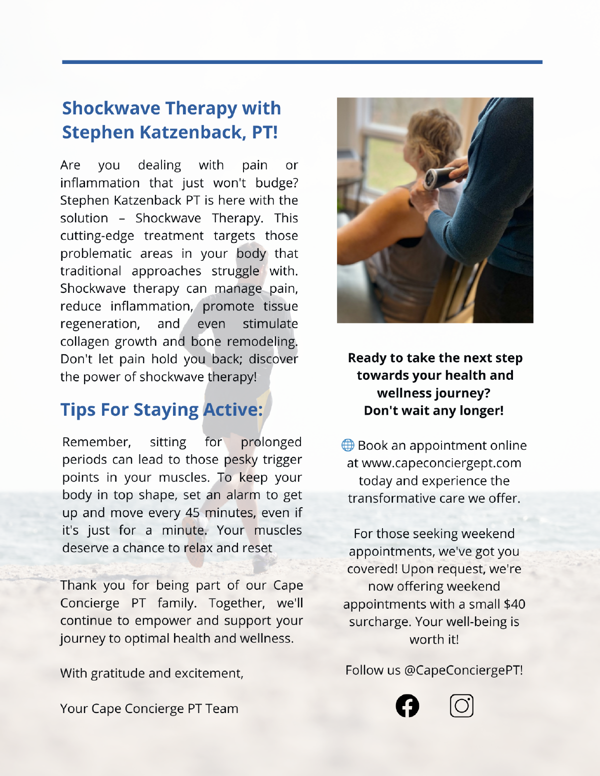 Shockwave Therapy with Stephen Katzenback, PT!